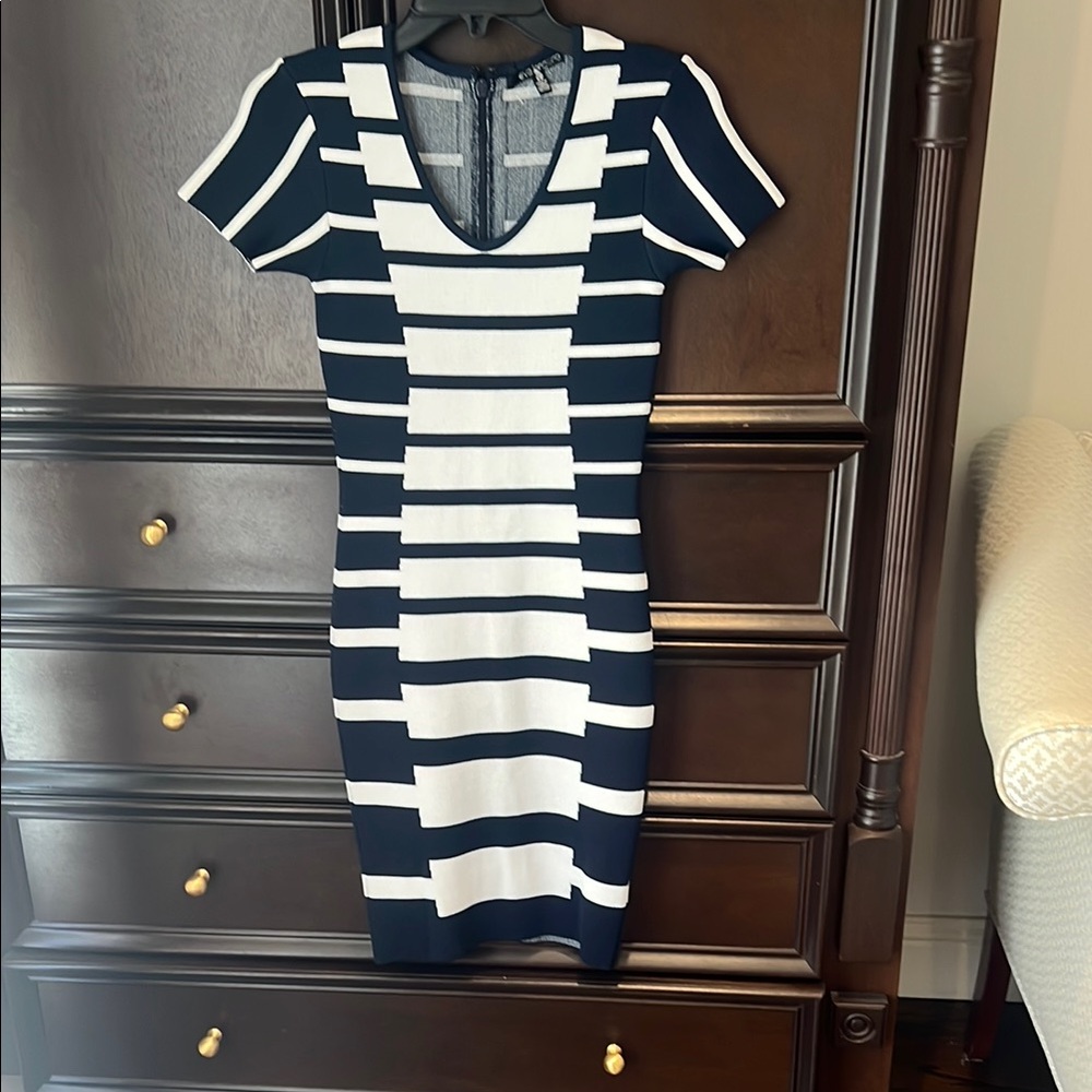 Striped Navy and White Dress